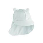 (LW17681) Senia Seersucker Sun Hat With Ears Stripe Pure Sky
