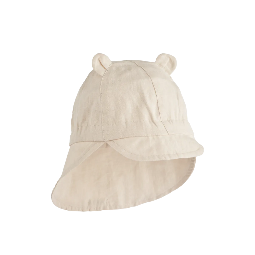 (LW17695) Gorm Linen Sun Hat With Ears - Sandy