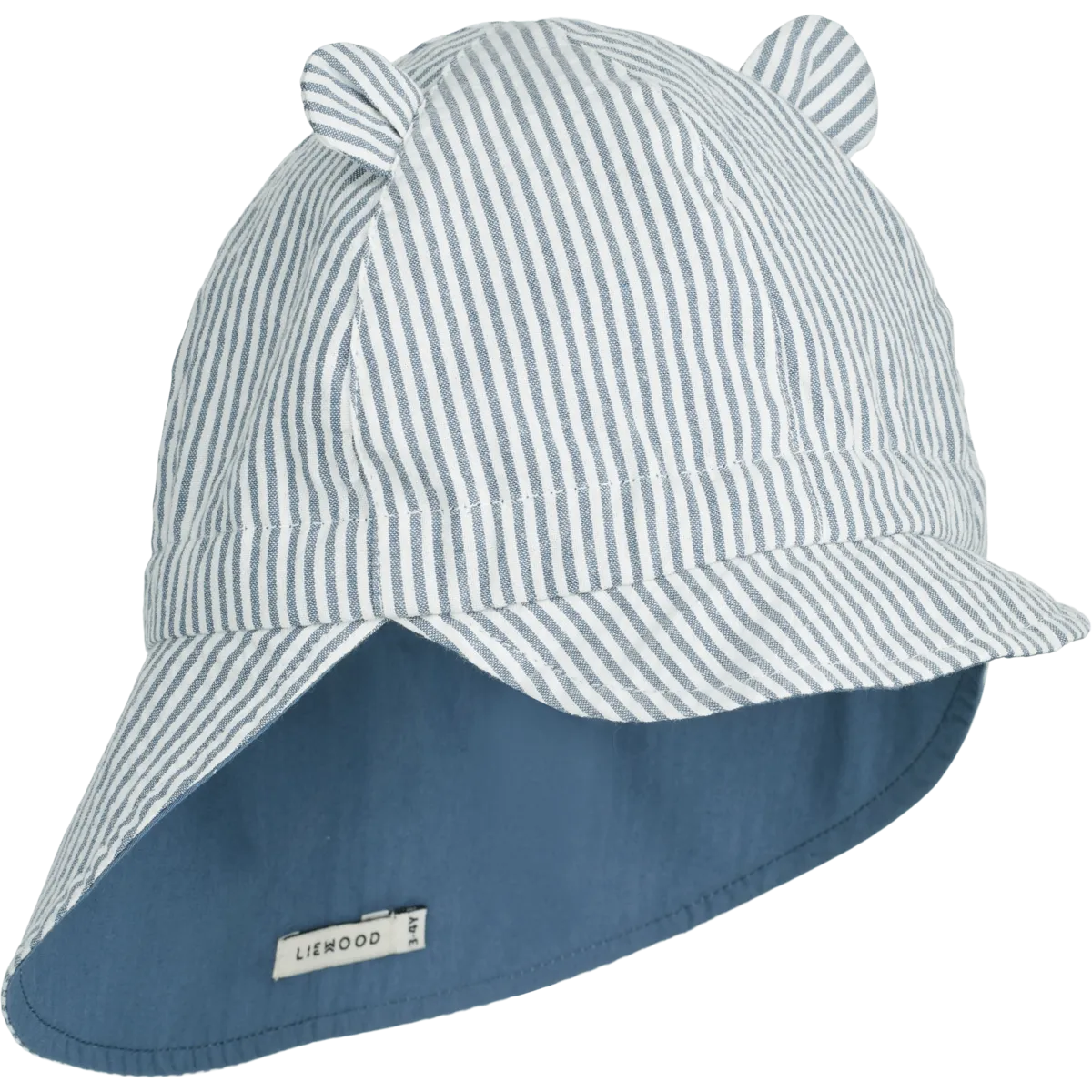 (LW17689) Gorm Reversible Seersucker Sun Hat - Blue wave/creme de la creme - MintMouse (Unicorner Concept Store)