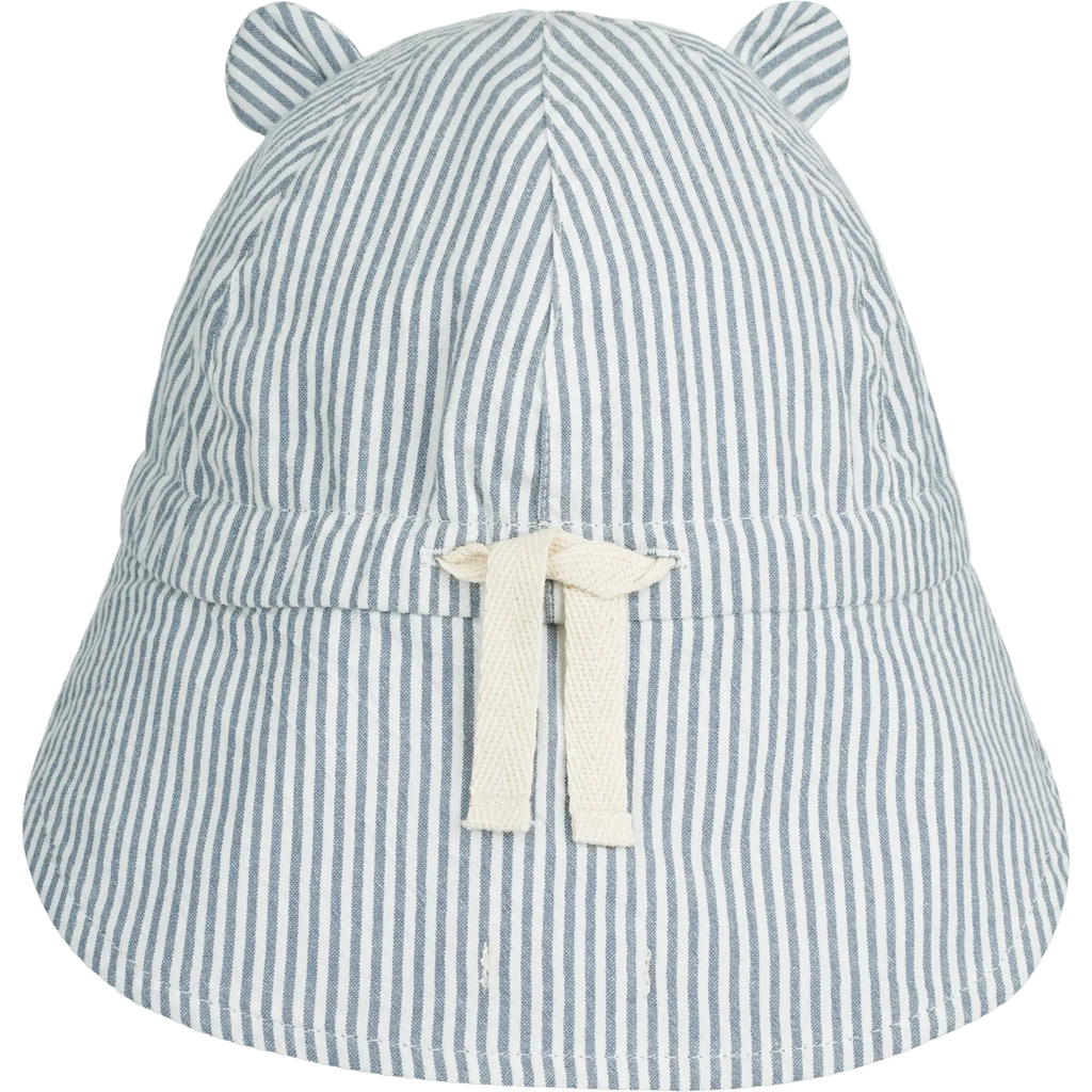 (LW17689) Gorm Reversible Seersucker Sun Hat - Blue wave/creme de la creme - MintMouse (Unicorner Concept Store)