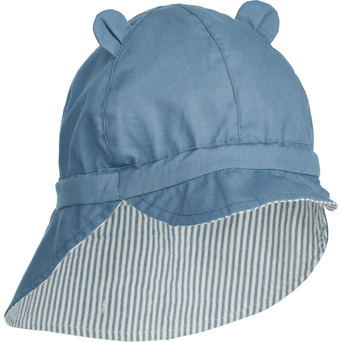 (LW17689) Gorm Reversible Seersucker Sun Hat - Blue wave/creme de la creme - MintMouse (Unicorner Concept Store)