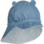 (LW17689) Gorm Reversible Seersucker Sun Hat - Blue wave/creme de la creme - MintMouse (Unicorner Concept Store)