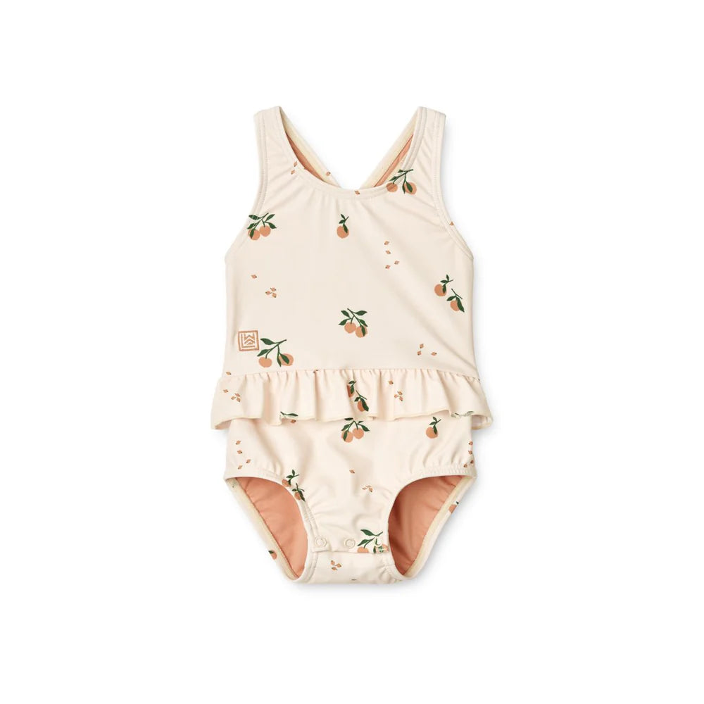 (LW15415 ) Amina Baby Printed Swimsuit - Peach Seashell