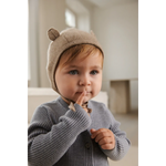 Amir Baby Cashmere Bonnet Hat - Oat Melange