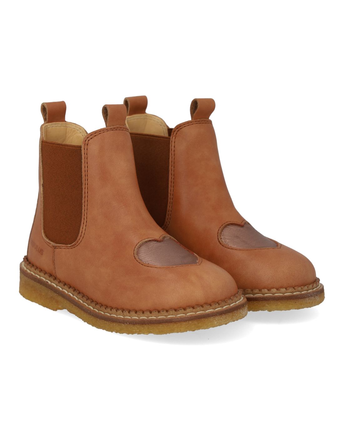 6167-201-3895 Chelsea boots with heart - Cognac/R/Cooper