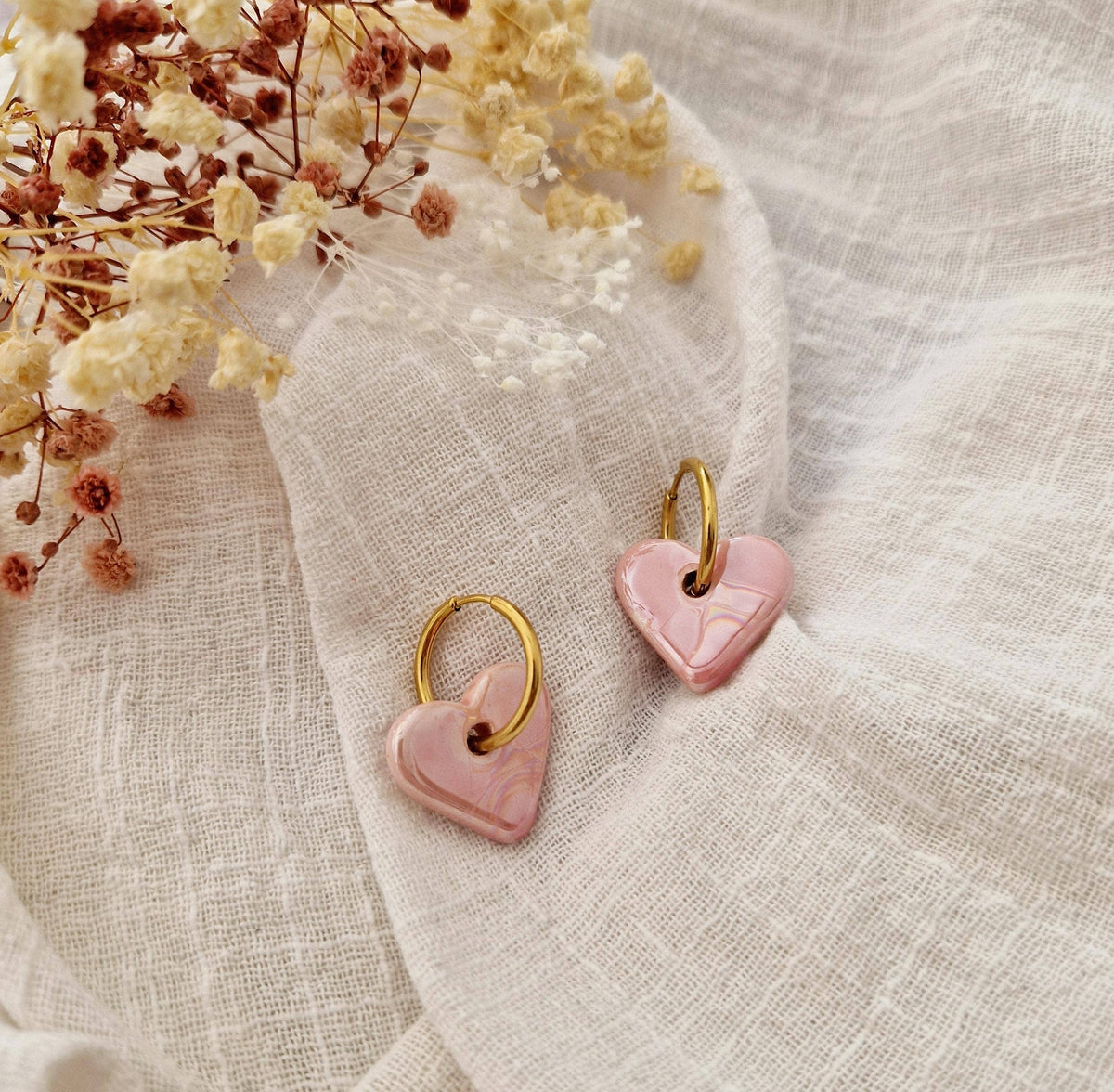 Pink Pearl Heart Earrings - MintMouse (Unicorner Concept Store)