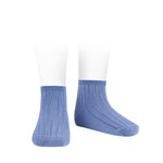 Bamboo rib ankle socks SKY BLUE 413