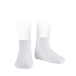 Bamboo rib ankle socks WHITE 200