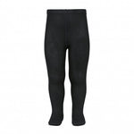 Plain stitch basic tights BLACK