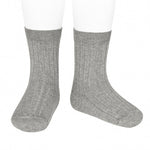 Basic rib short socks ALUMINIUM