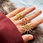 Elastic ring with natural stone - hot pink - MintMouse (Unicorner Concept Store)