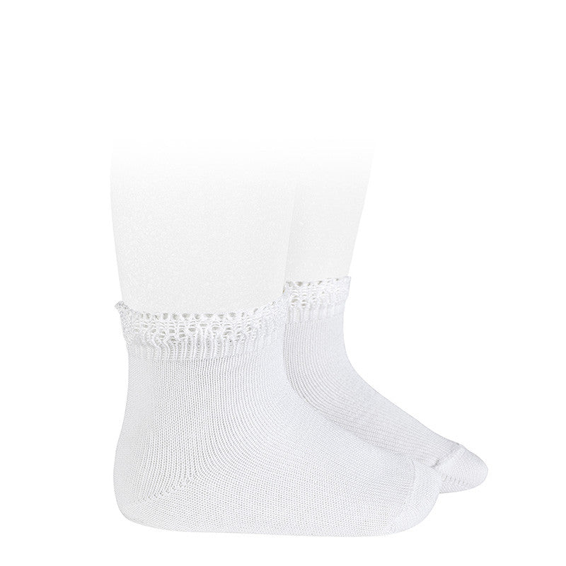 Cotton socks with openwork cuff 200 White - MintMouse (Unicorner Concept Store)