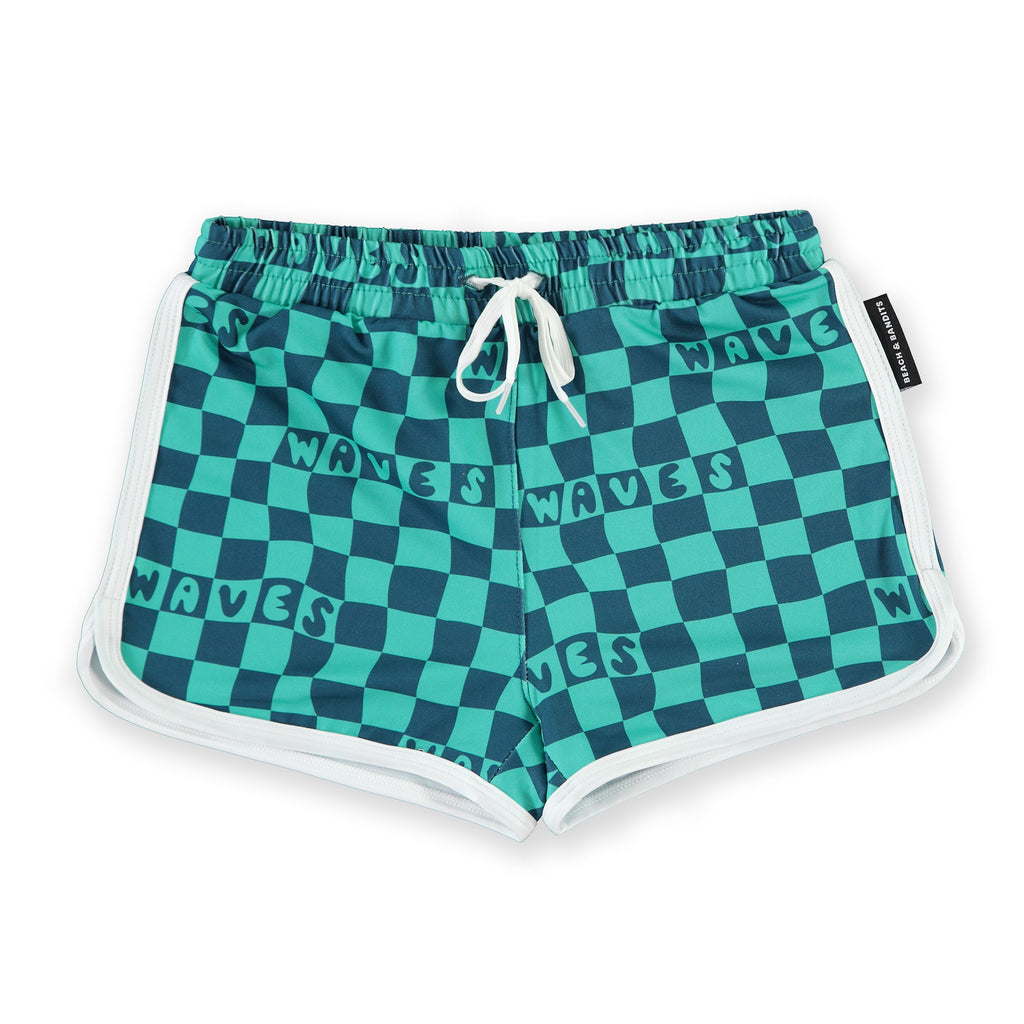 CHECKERED WAVES SWIM TRUNK - MintMouse (Unicorner Concept Store)