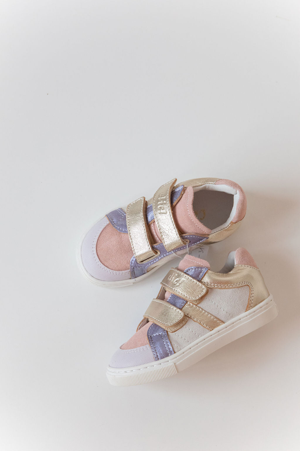 Clic shoes - leather velcro sneaker aluminium - MintMouse (Unicorner Concept Store)