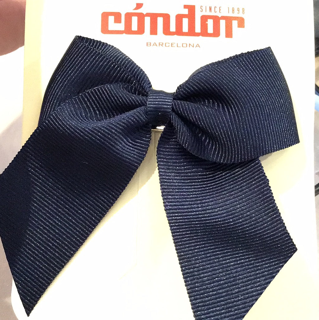 Hair clip with grossgrain bow blue navy - MintMouse (Unicorner Concept Store)