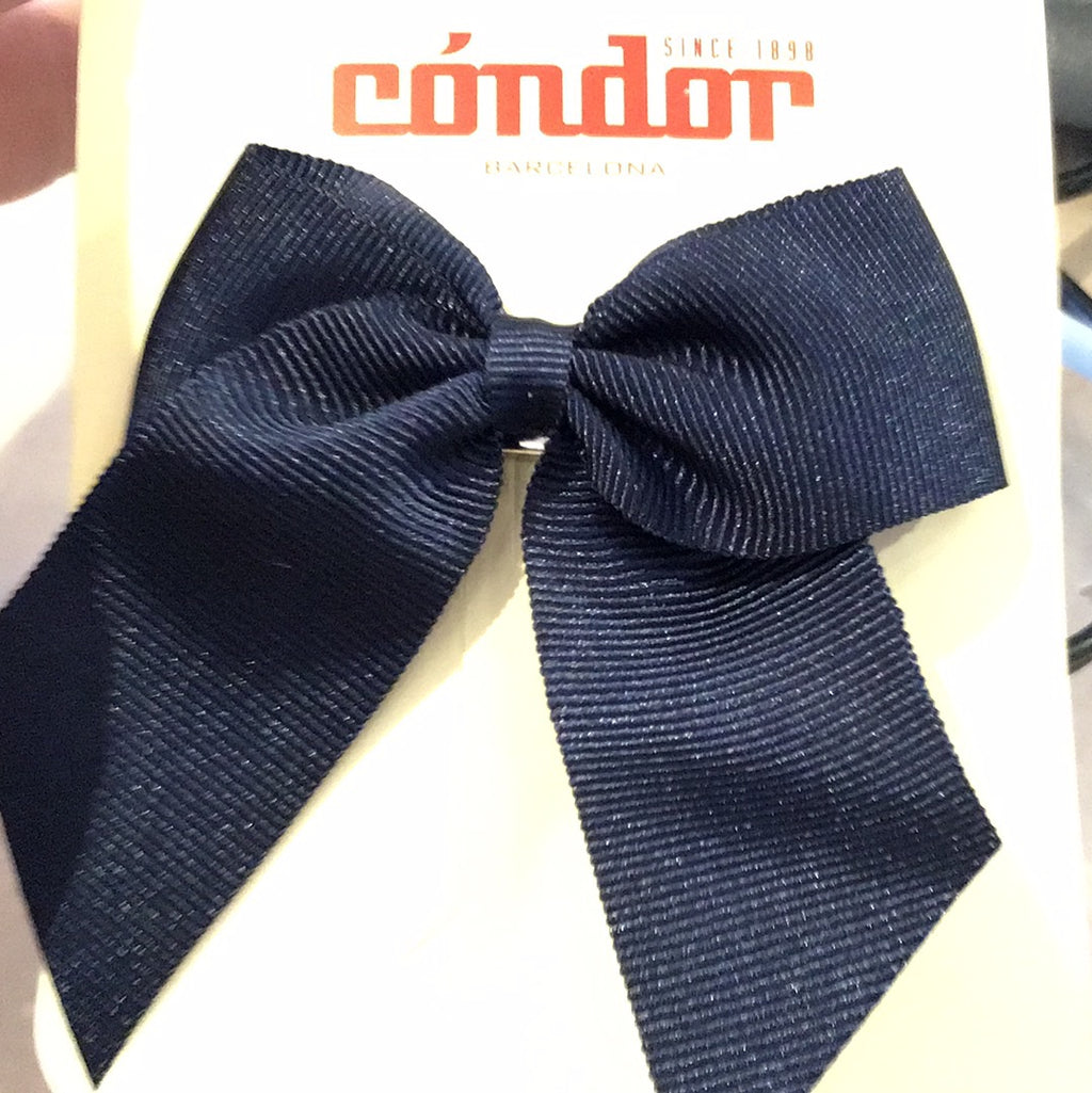 Hair clip with grossgrain bow blue navy - MintMouse (Unicorner Concept Store)