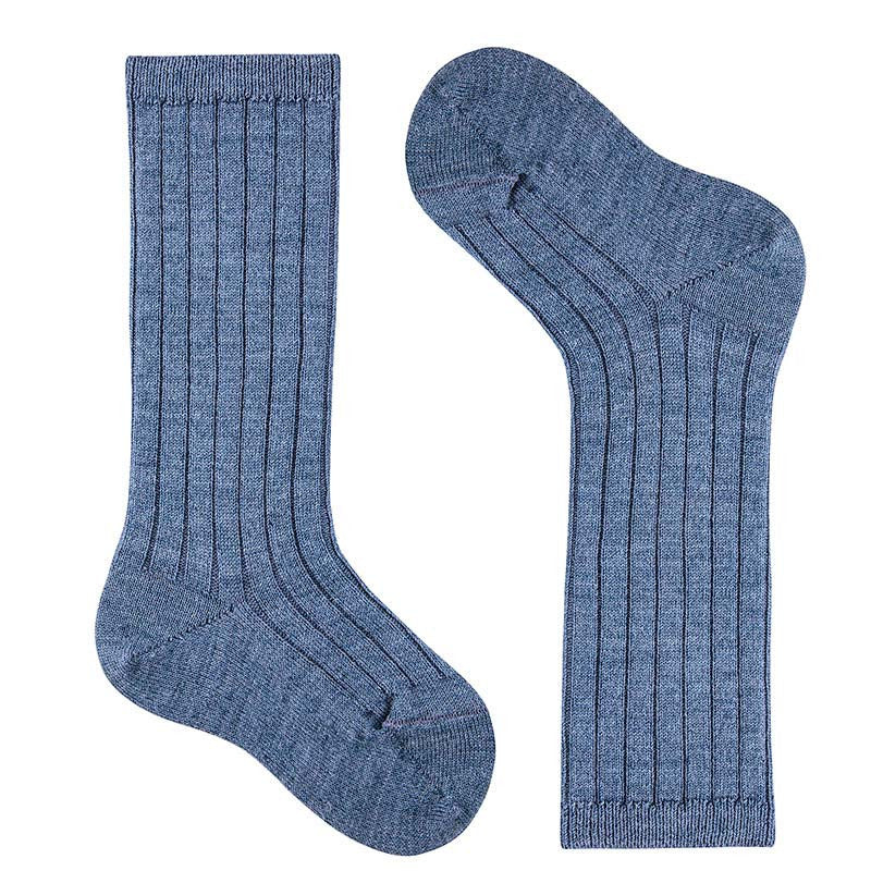 Merino wool-blend rib knee socks JEANS - MintMouse (Unicorner Concept Store)