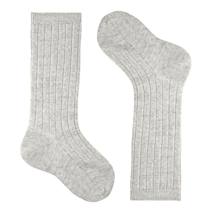 Merino wool-blend rib knee socks ALUMINIUM - MintMouse (Unicorner Concept Store)