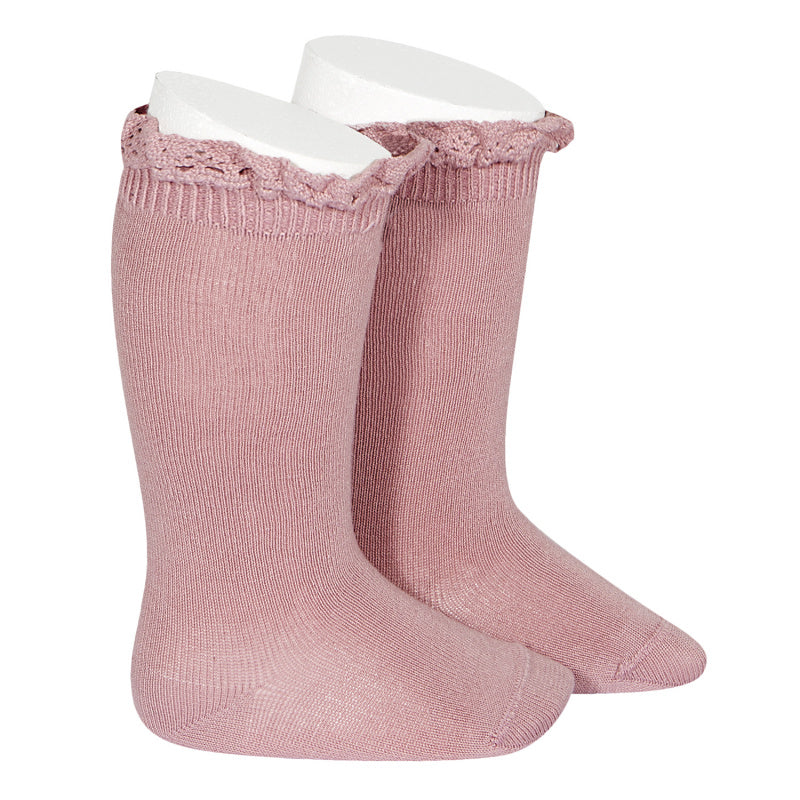 Knee socks with lace edging socks TAMARISK - MintMouse (Unicorner Concept Store)