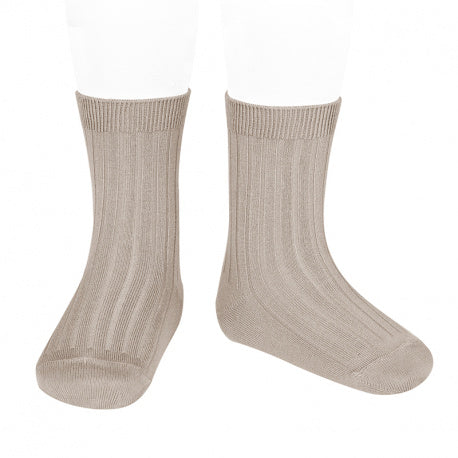 Basic rib short socks STONE - MintMouse (Unicorner Concept Store)
