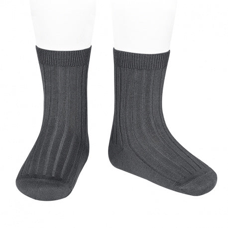 Basic rib short socks ANTHRACITE - MintMouse (Unicorner Concept Store)