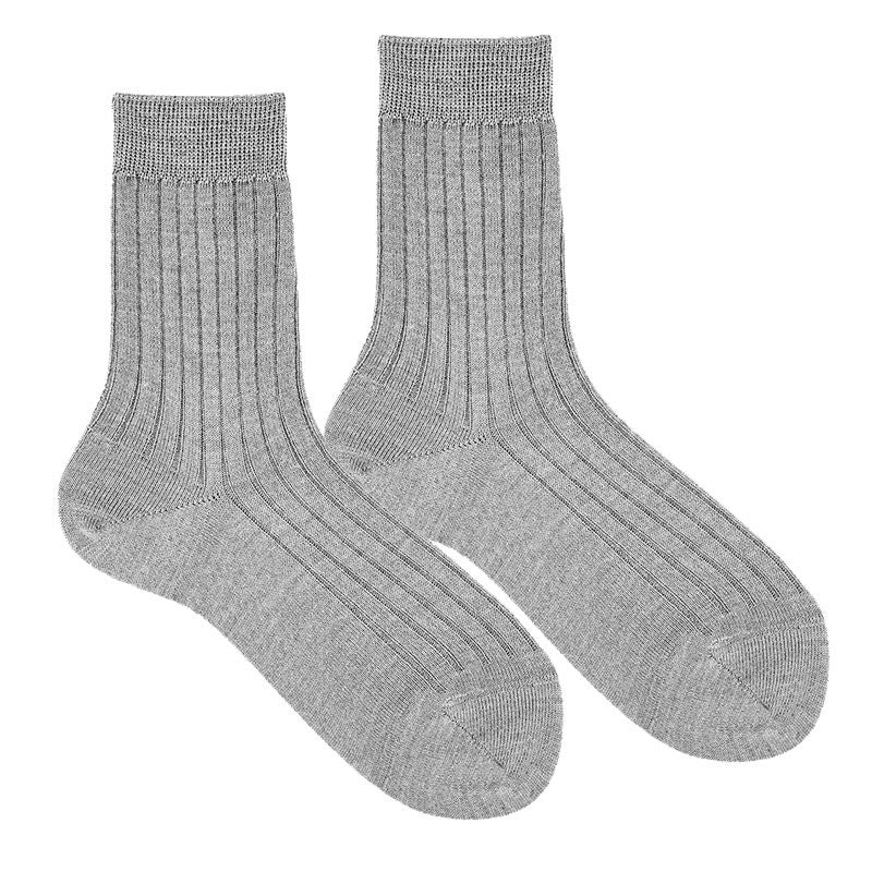 Extrafine merino wool rib short socks LEAD - MintMouse (Unicorner Concept Store)