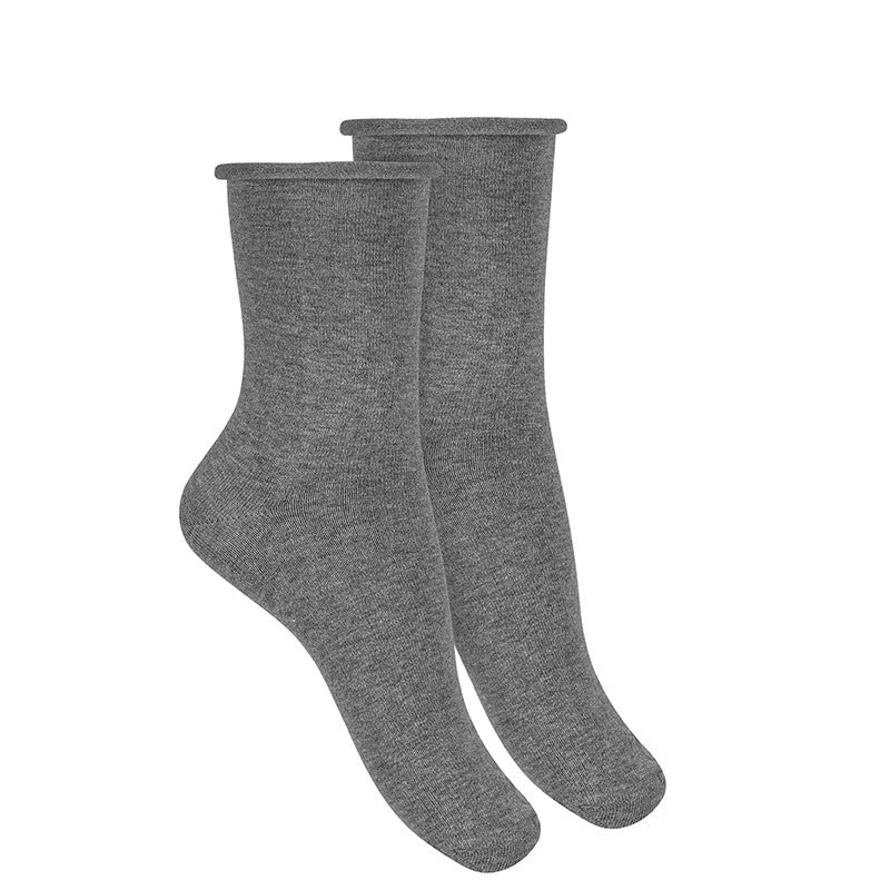Woman rolled-cuff short socks LIGHT GREY - MintMouse (Unicorner Concept Store)