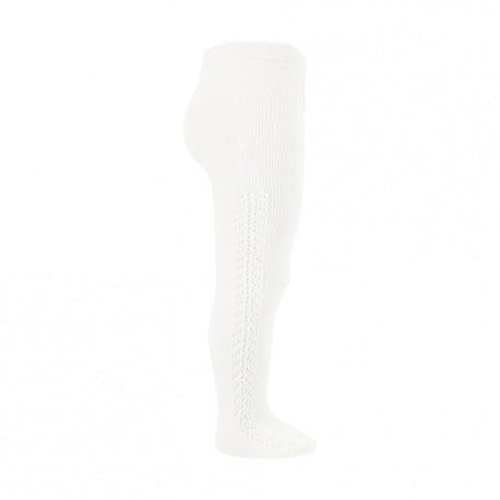 Side openwork warm tights CREAM - MintMouse (Unicorner Concept Store)