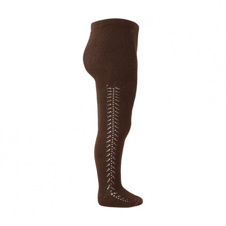 Side openwork warm tights BROWN - MintMouse (Unicorner Concept Store)