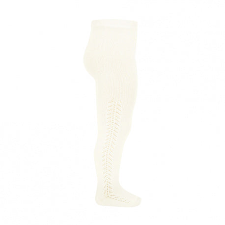Side openwork warm tights - BEIGE