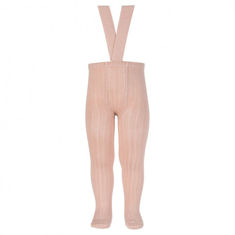 Rib tights with elastic suspenders OLD ROSE - MintMouse (Unicorner Concept Store)