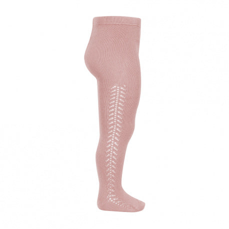 Side openwork warm tights PALE PINK - MintMouse (Unicorner Concept Store)
