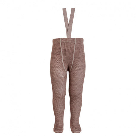 Tights with elastic suspenders Merino wool blend ribbed - Trunk - MintMouse (Unicorner Concept Store)
