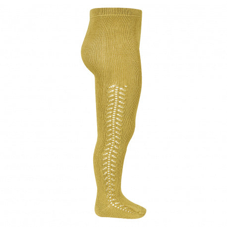 Side openwork warm tights MUSTARD - MintMouse (Unicorner Concept Store)