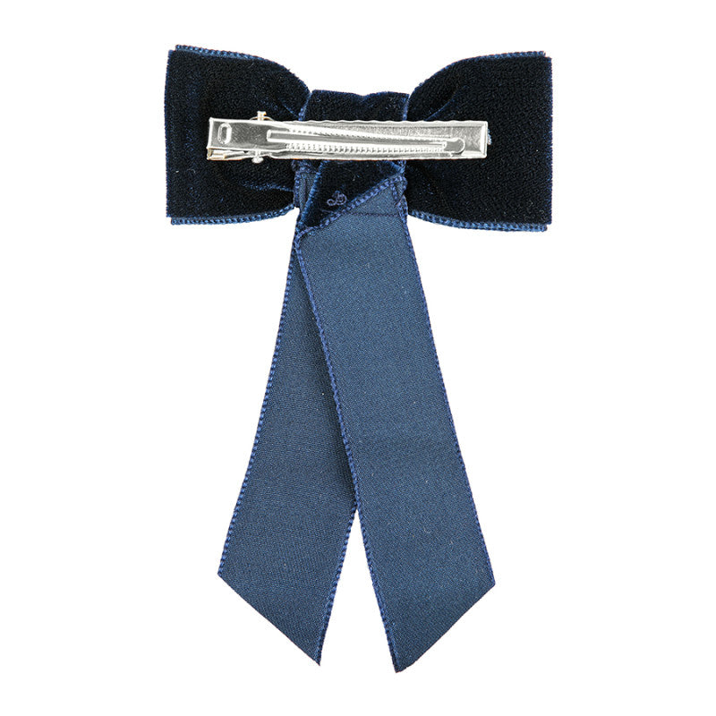 Coquette hair clip with velvet bow - 480 Navy blue - MintMouse (Unicorner Concept Store)