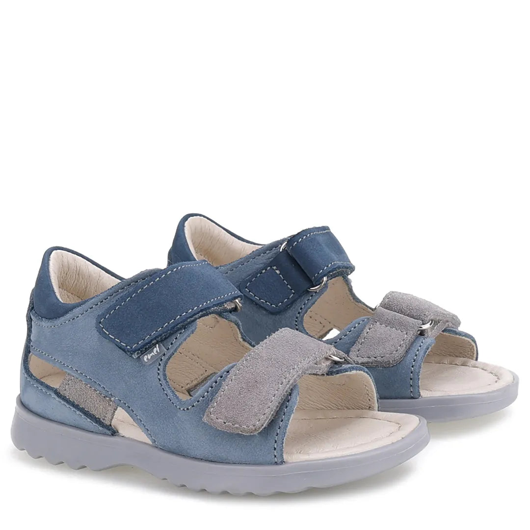 (2766A-21) Emel Blue Velcro Sandals