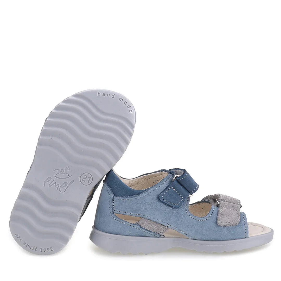 (2766A-21) Emel Blue Velcro Sandals