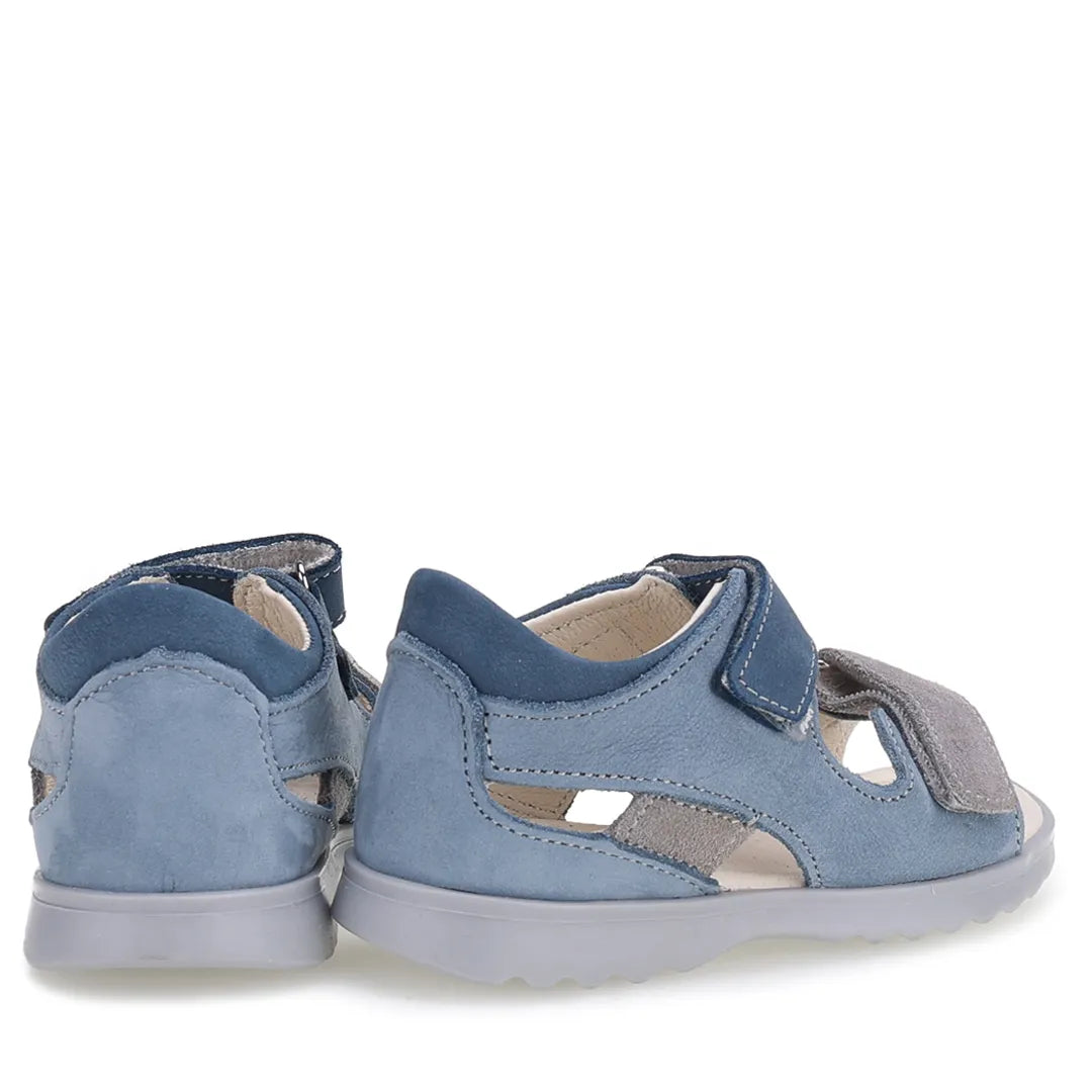 (2766A-21) Emel Blue Velcro Sandals