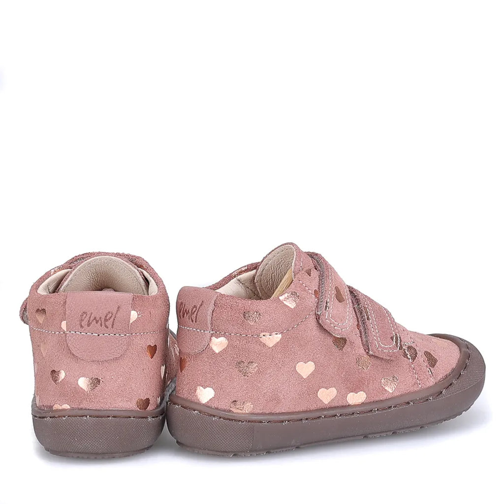 (E2810A-1) Emel first shoes Lima barefoot heart pink - MintMouse (Unicorner Concept Store)