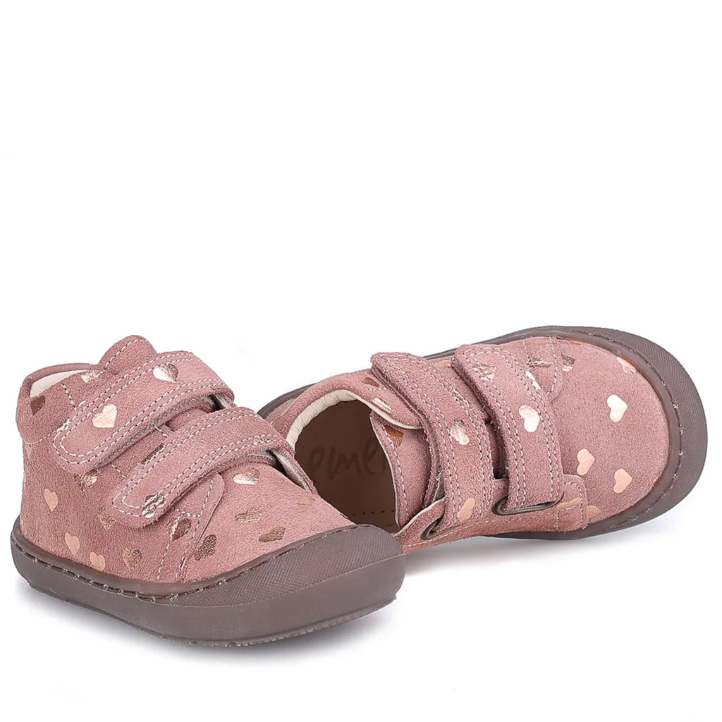 (E2810A-1) Emel first shoes Lima barefoot heart pink - MintMouse (Unicorner Concept Store)
