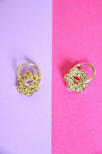 Isabelle Gold earrings: Resin flowers only x2