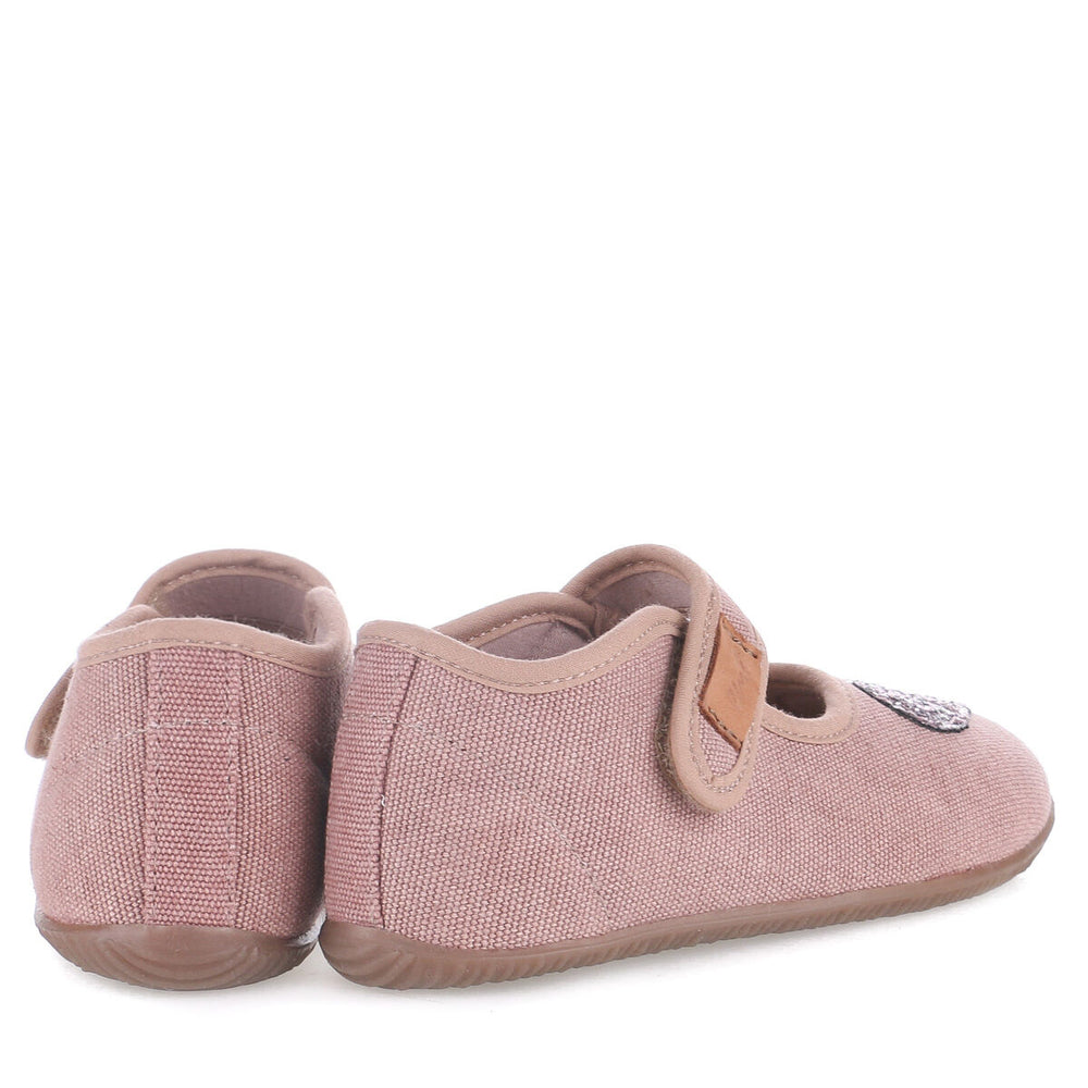 (EK4000-12) Emel slippers ballerina - Pink Sparkly heart