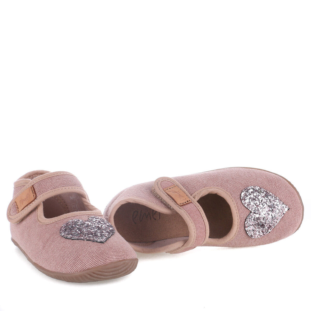 (EK4000-12) Emel slippers ballerina - Pink Sparkly heart