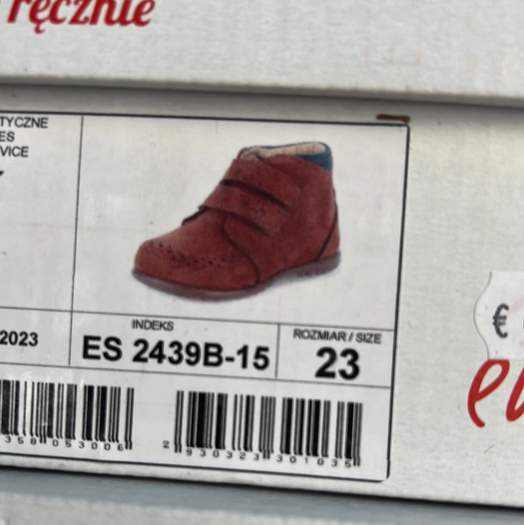 (2439B-15) Emel first shoes Brown velcro - MintMouse (Unicorner Concept Store)