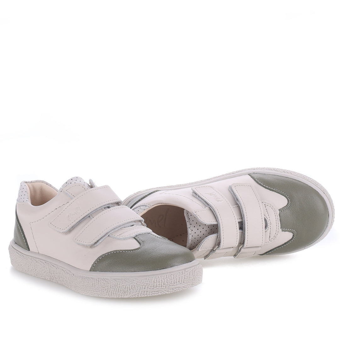 (2708D-28) Low Velcro sneakers Cream - khaki - MintMouse (Unicorner Concept Store)
