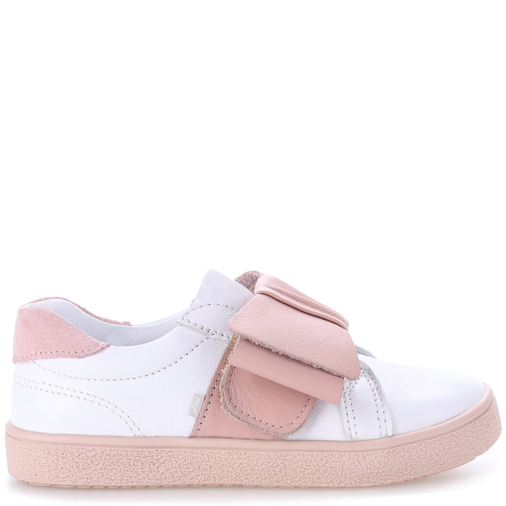 (2739-9) Low Velcro sneakers Pink bow