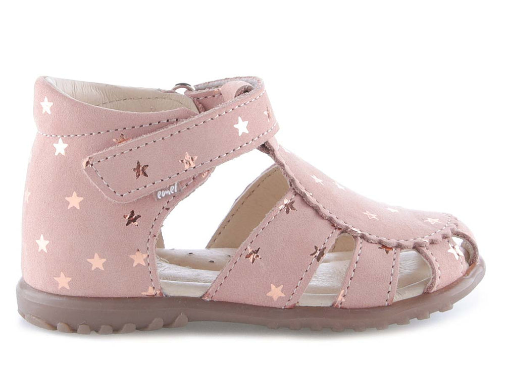 (1214A-10) Emel pink stars closed sandals