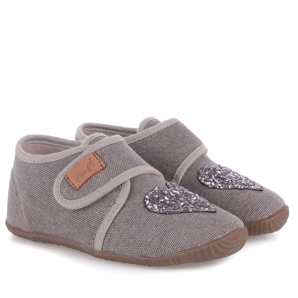 (EK5000A-10) Emel slippers - Sparkly Grey heart - MintMouse (Unicorner Concept Store)