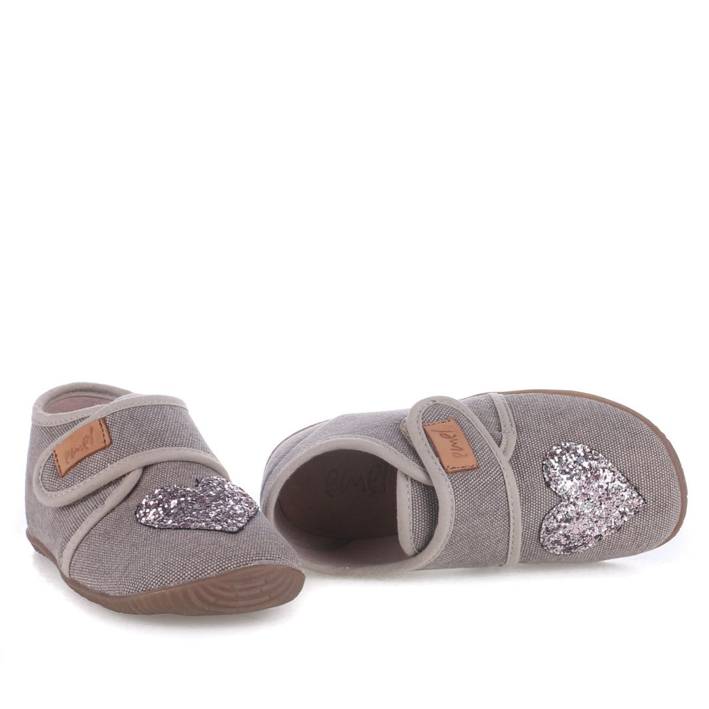(EK5000A-10) Emel slippers - Sparkly Grey heart - MintMouse (Unicorner Concept Store)