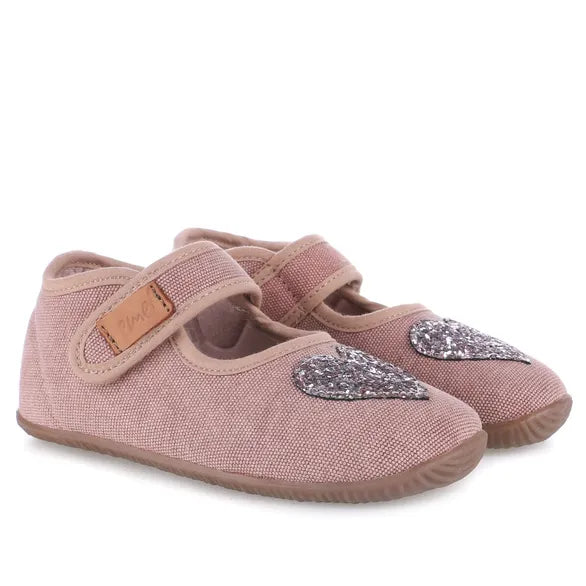 (EK4000-12) Emel slippers ballerina - Pink Sparkly heart - MintMouse (Unicorner Concept Store)